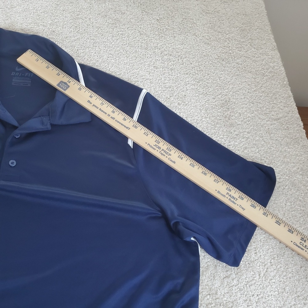 Nike Men's Polo Shirt Size XL Blue Dri-Fit White Accent - Picture 6 of 14